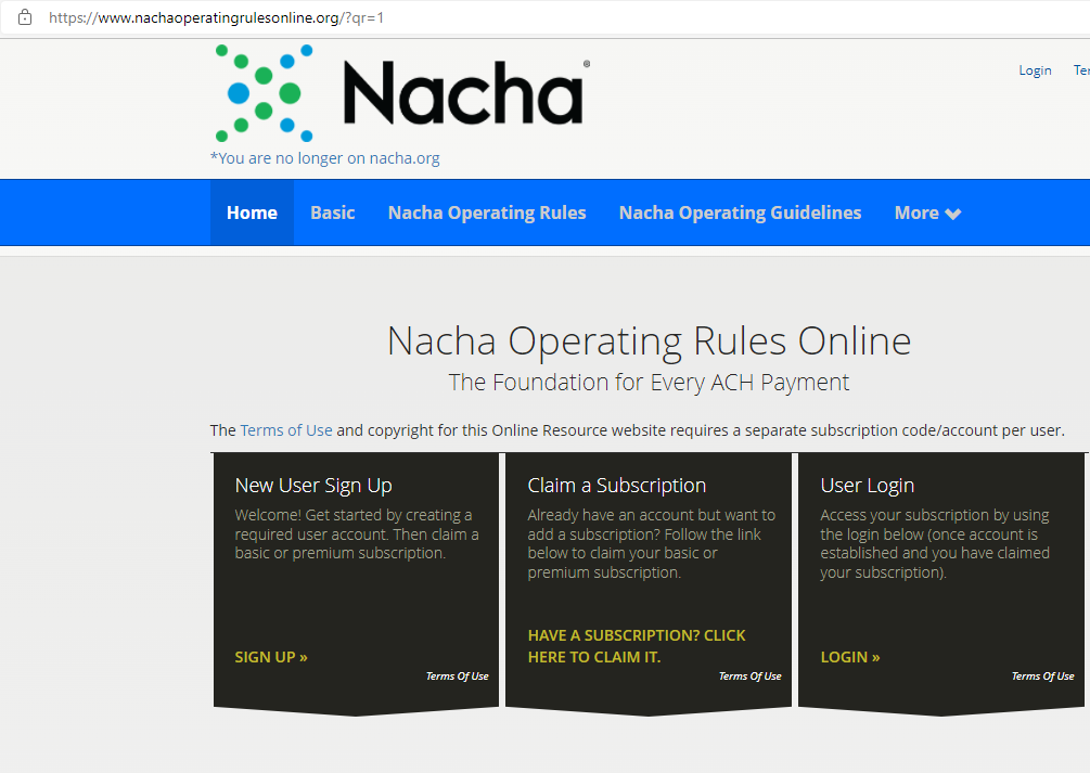 NACHA Rulebook